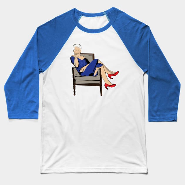 Bill Clinton in Blue Dress Baseball T-Shirt by CabalCollection